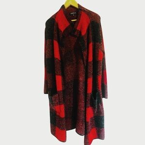 Joesph A Buffalo Plaid Cozy Soft Pocket Coatigan Cardigan Sweater Size Medium